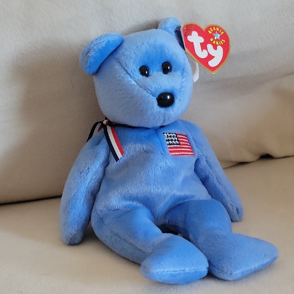 Ty Blue Patriotic Bear Plush Toy